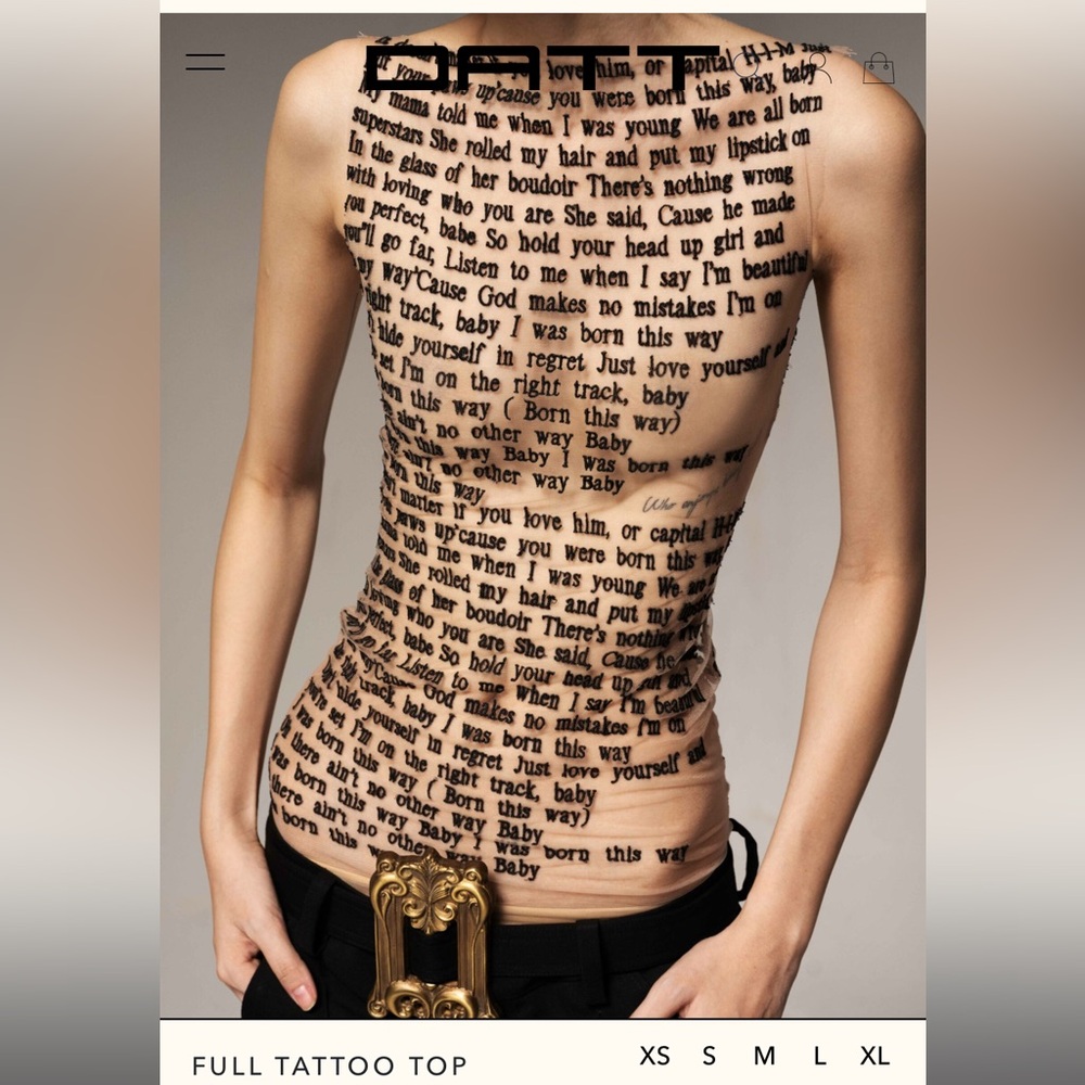 DATT Tattoo Top - Born This Way